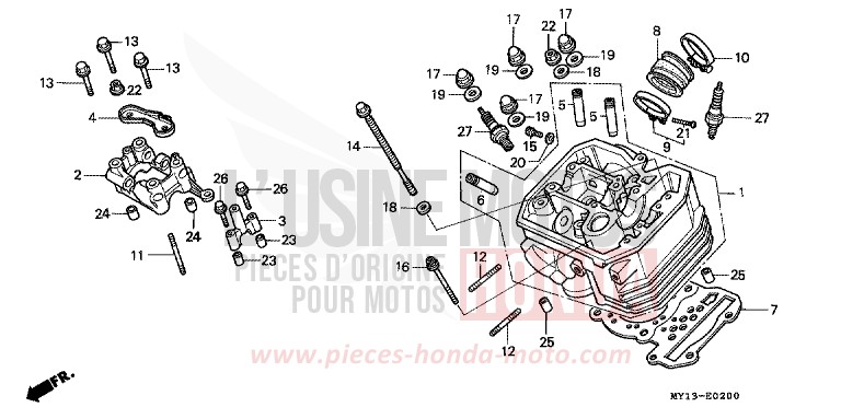 FRONT CYLINDER HEAD for Africa Twin 750 NOIR (NH1) from 1998